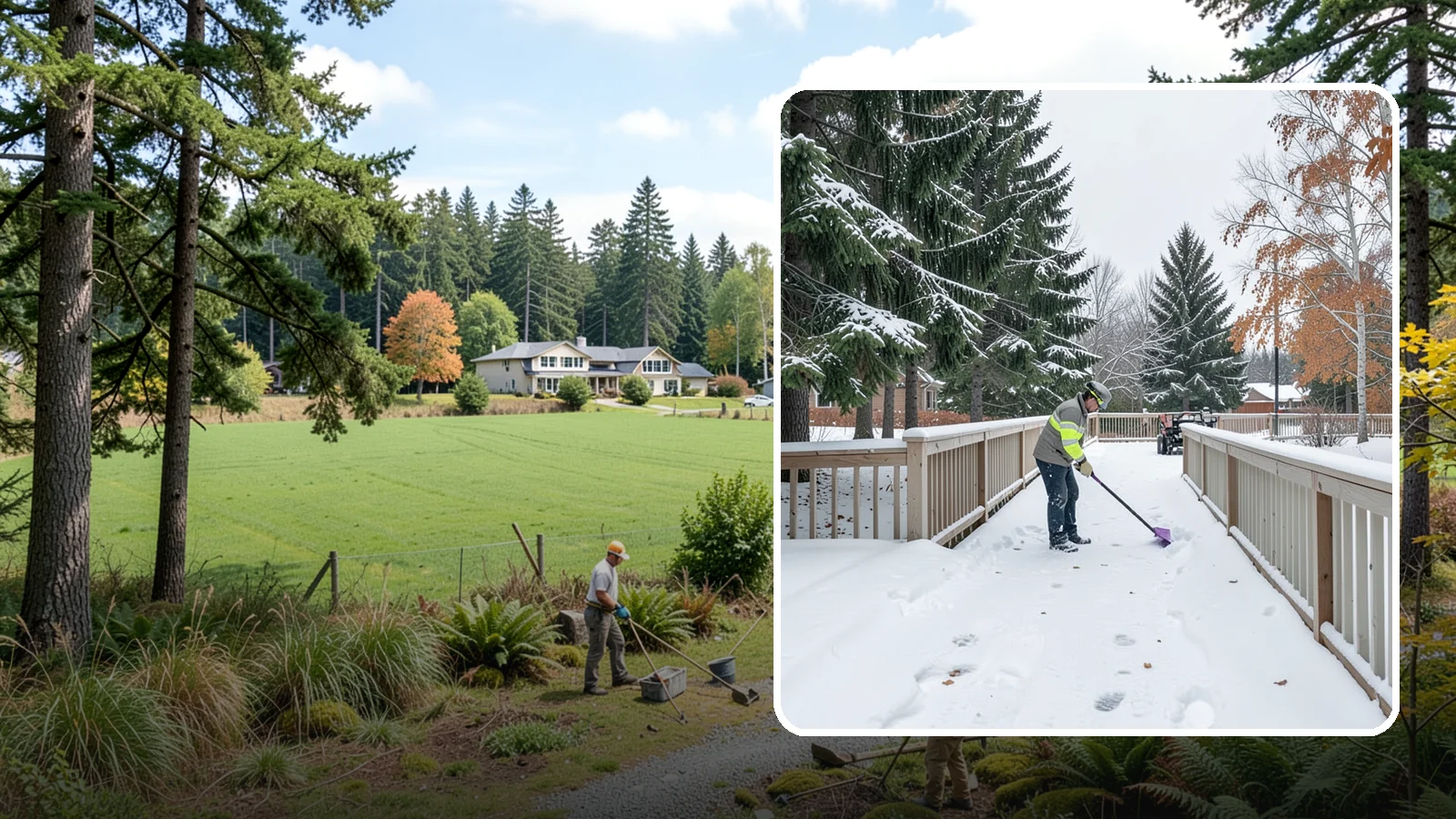 Deck Snow Removal in Lyman, Skagit County, WA - We clear snow from elevated decks so the added weight and moisture never threaten your boards or joists.