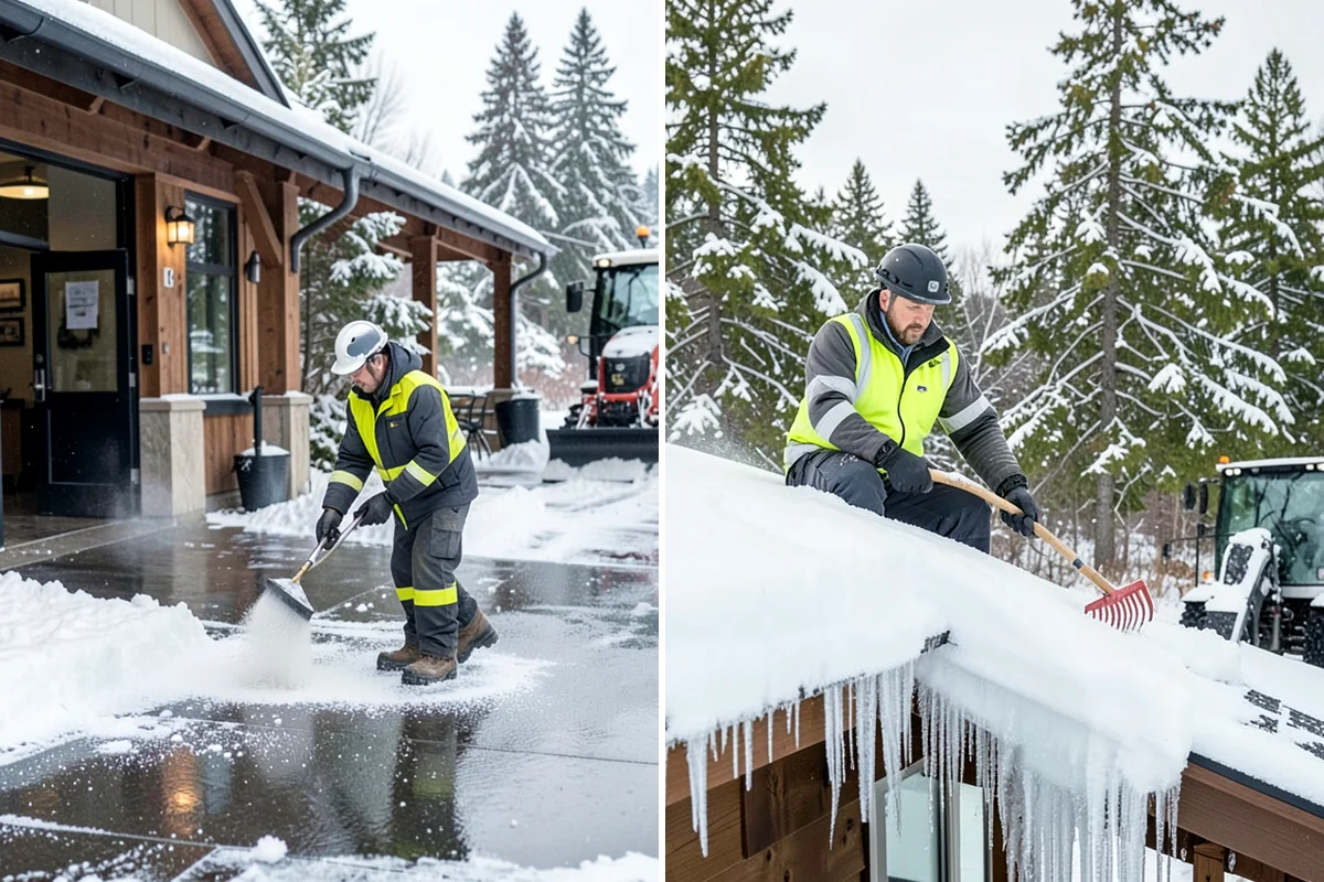 Deck Snow Removal in Maple Valley, King County, WA - We check the deck material and structural layout
