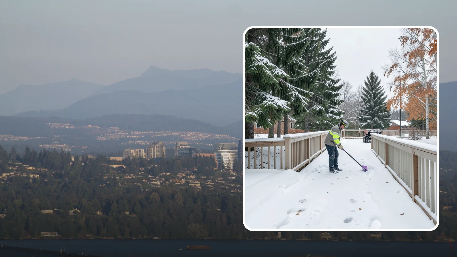 Deck Snow Removal in Medina, King County, WA - We clear snow from elevated decks so the added weight and moisture never threaten your boards or joists.