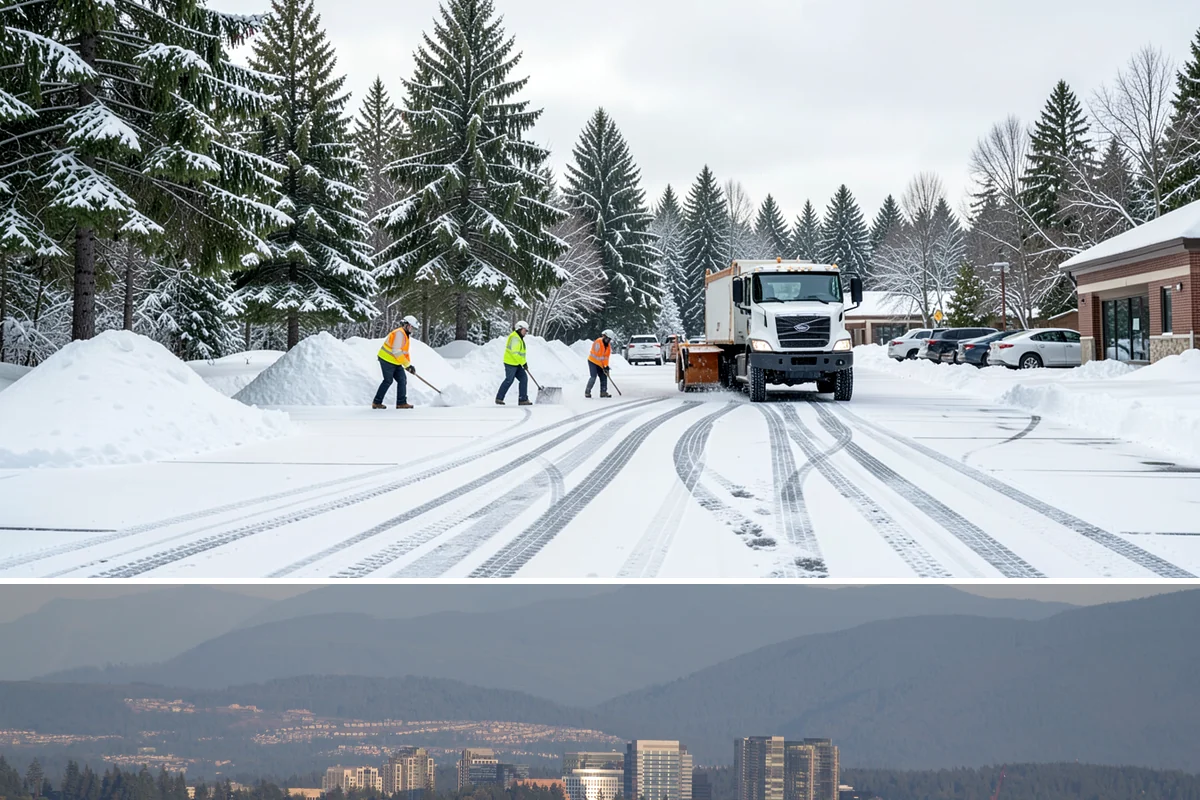 Deck Snow Removal in Medina, King County, WA - Schedule in autumn so heavy wet snow never sits on your deck unattended after the first foothill storm.