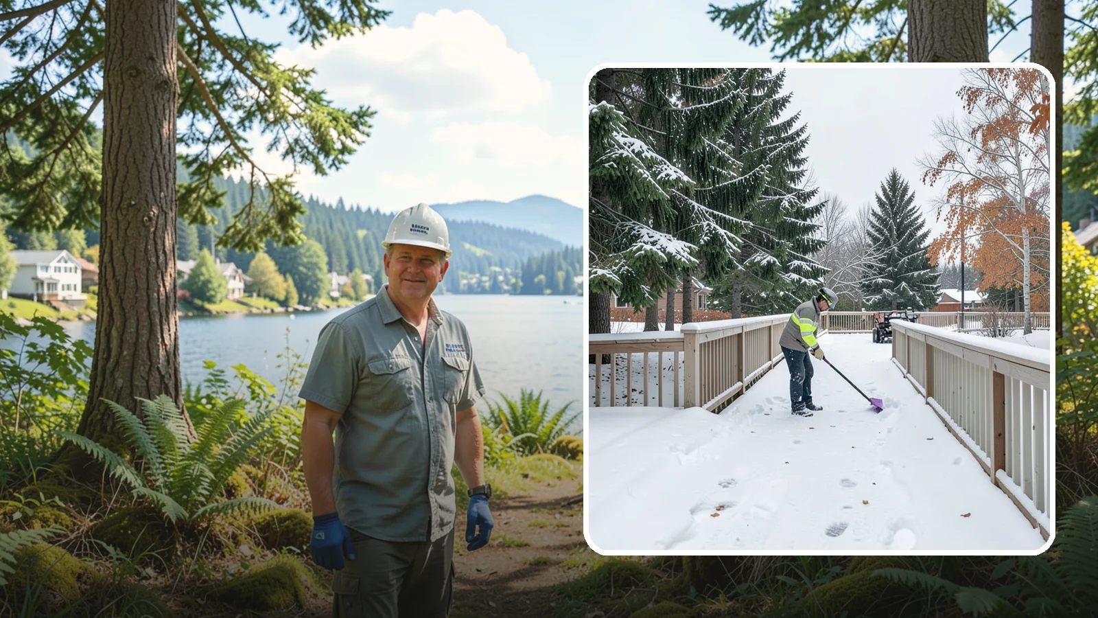 Deck Snow Removal in Milton, King County, WA - We clear snow from elevated decks so the added weight and moisture never threaten your boards or joists.