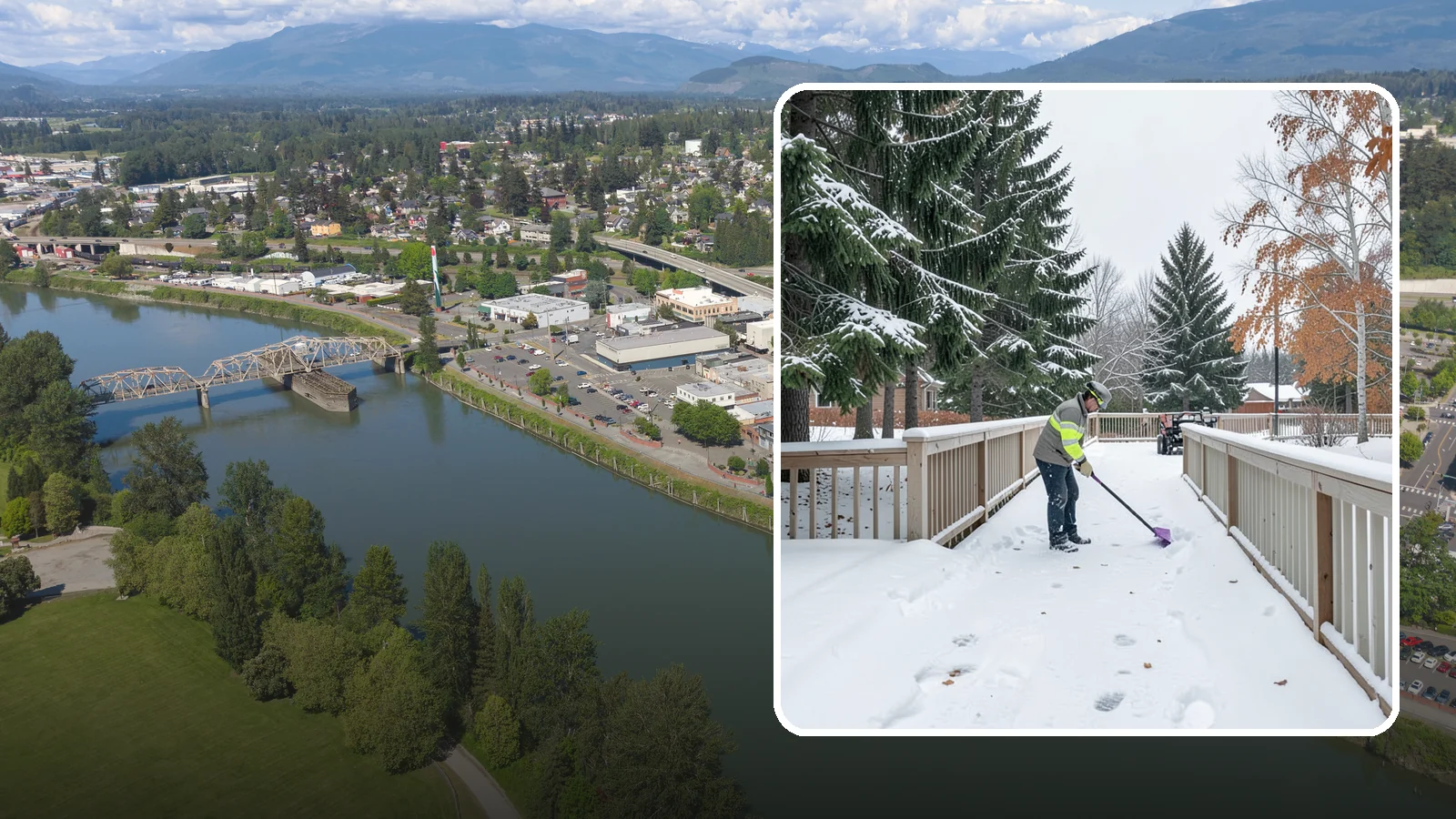 Deck Snow Removal in Mount Vernon, Skagit County, WA - We clear snow from elevated decks so the added weight and moisture never threaten your boards or joists.