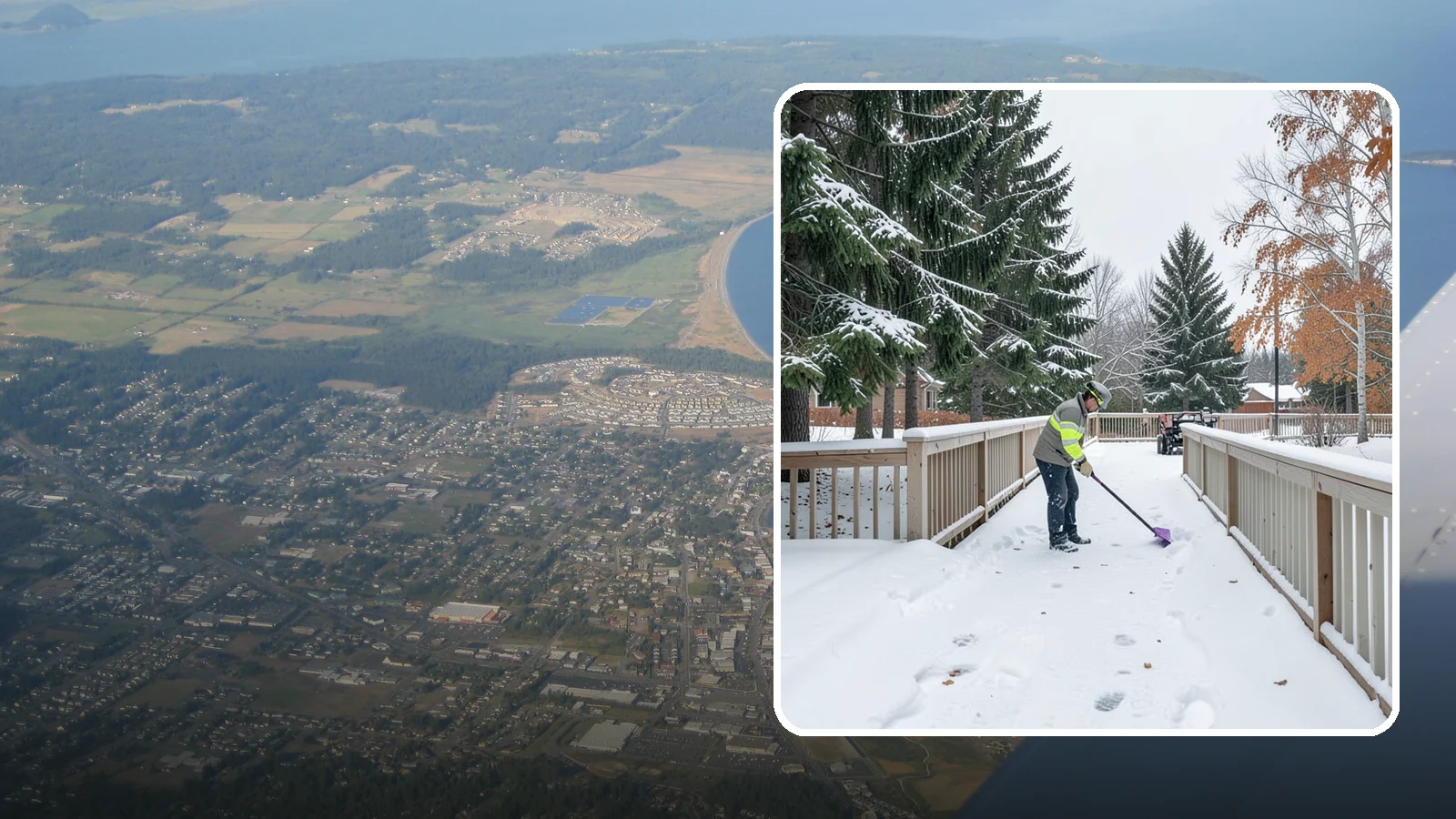 Deck Snow Removal in Oak Harbor, Island County, WA - We clear snow from elevated decks so the added weight and moisture never threaten your boards or joists.