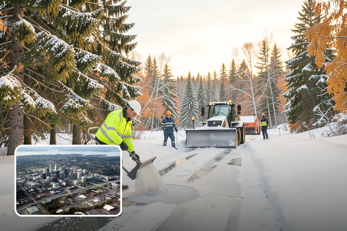 Deicer Restocking in Bellevue, King County, WA - Prevents mid-storm shortages at entrances and lots