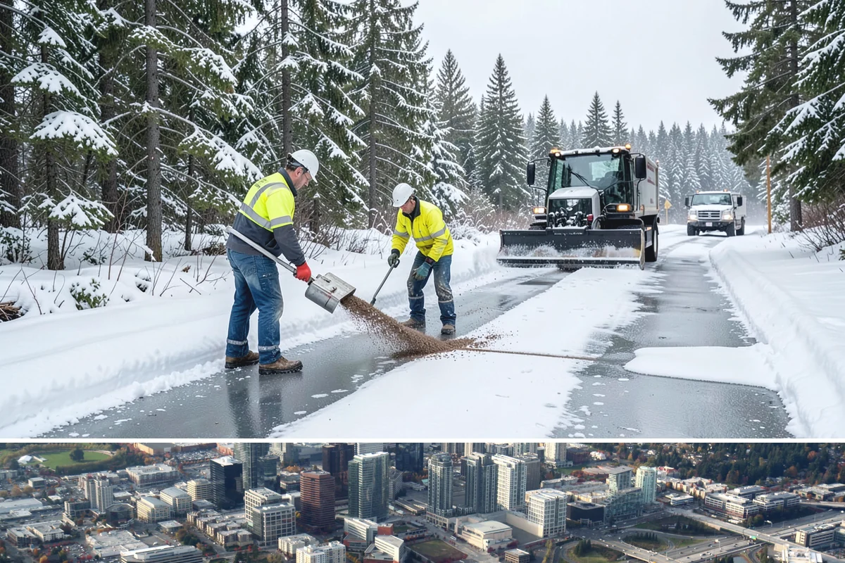 Deicer Restocking in Bellevue, King County, WA - Deicer restocking runs from the first fall freezes through the last spring cold spell as supplies deplete.