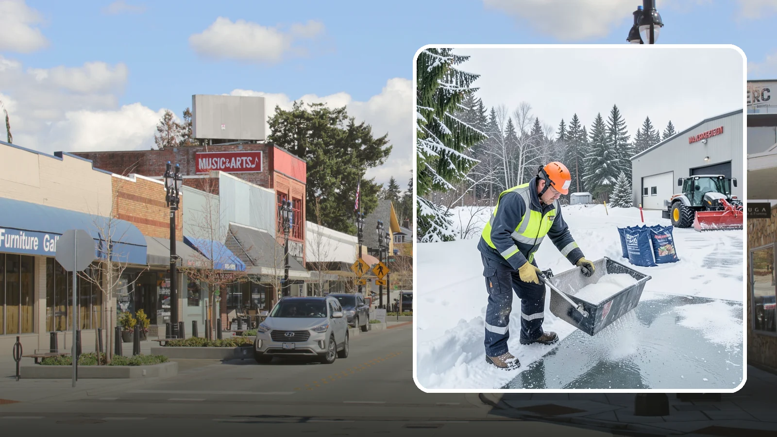 Deicer Restocking in Bothell, King County, WA - Deicer restocking keeps bagged and bulk products replenished across your site so no zone goes untreated mid-storm.