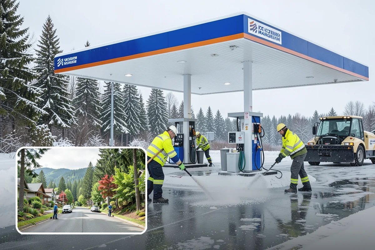 Deicer Restocking in Darrington, Snohomish County, WA - Prevents mid-storm shortages at entrances and lots