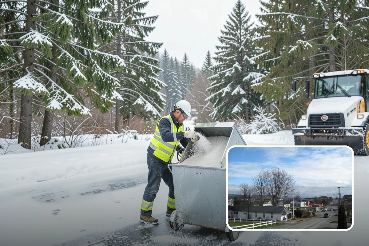 Deicer Restocking in Langley, Island County, WA - Prevents mid-storm shortages at entrances and lots