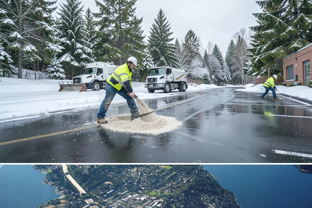 Deicer Restocking in Mercer Island, King County, WA - Deicer restocking runs from the first fall freezes through the last spring cold spell as supplies deplete.