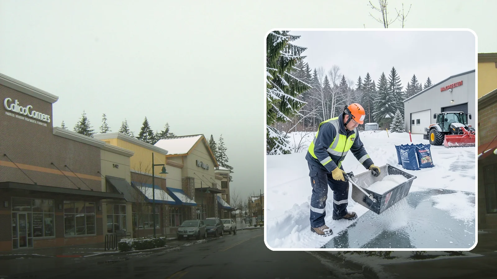 Deicer Restocking in Mill Creek, Snohomish County, WA - Deicer restocking keeps bagged and bulk products replenished across your site so no zone goes untreated mid-storm.