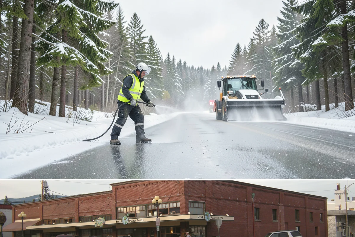 Deicer Restocking in Sedro-Woolley, Skagit County, WA - Deicer restocking runs from the first fall freezes through the last spring cold spell as supplies deplete.