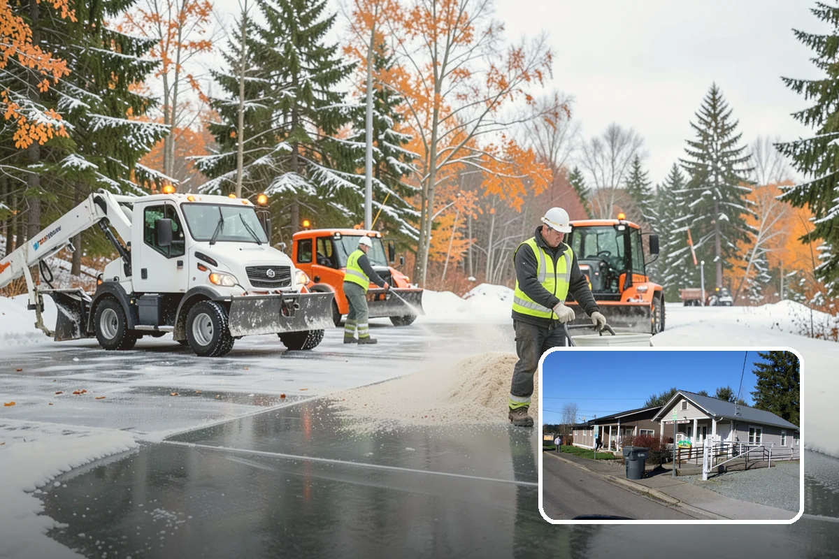 Deicer Restocking in South Prairie, Pierce County, WA - Prevents mid-storm shortages at entrances and lots