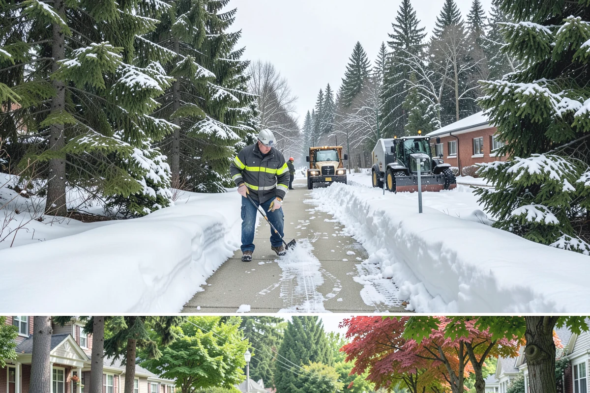 Distribution Center Snow Removal in Beaux Arts Village, King County, WA - Peak demand runs December through February when lowland cold snaps ice over yards that stayed wet during the day.