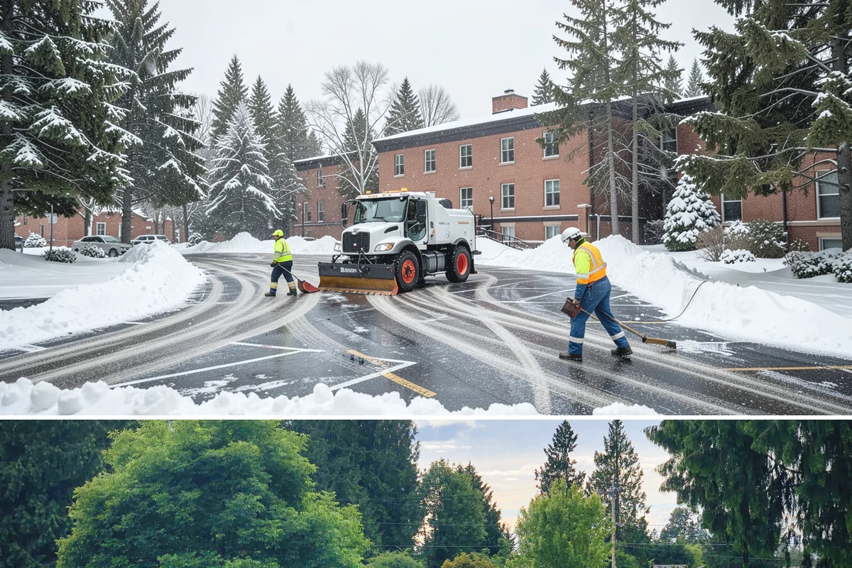 Distribution Center Snow Removal in Bonney Lake, Pierce County, WA - Peak demand runs December through February when lowland cold snaps ice over yards that stayed wet during the day.