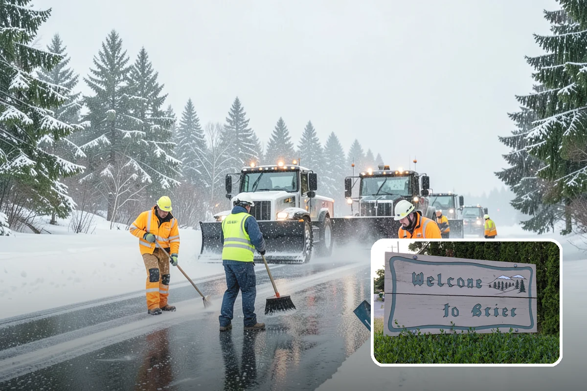 Distribution Center Snow Removal in Brier, Snohomish County, WA - Trailer courts and dock approaches kept clear for 53-foot access