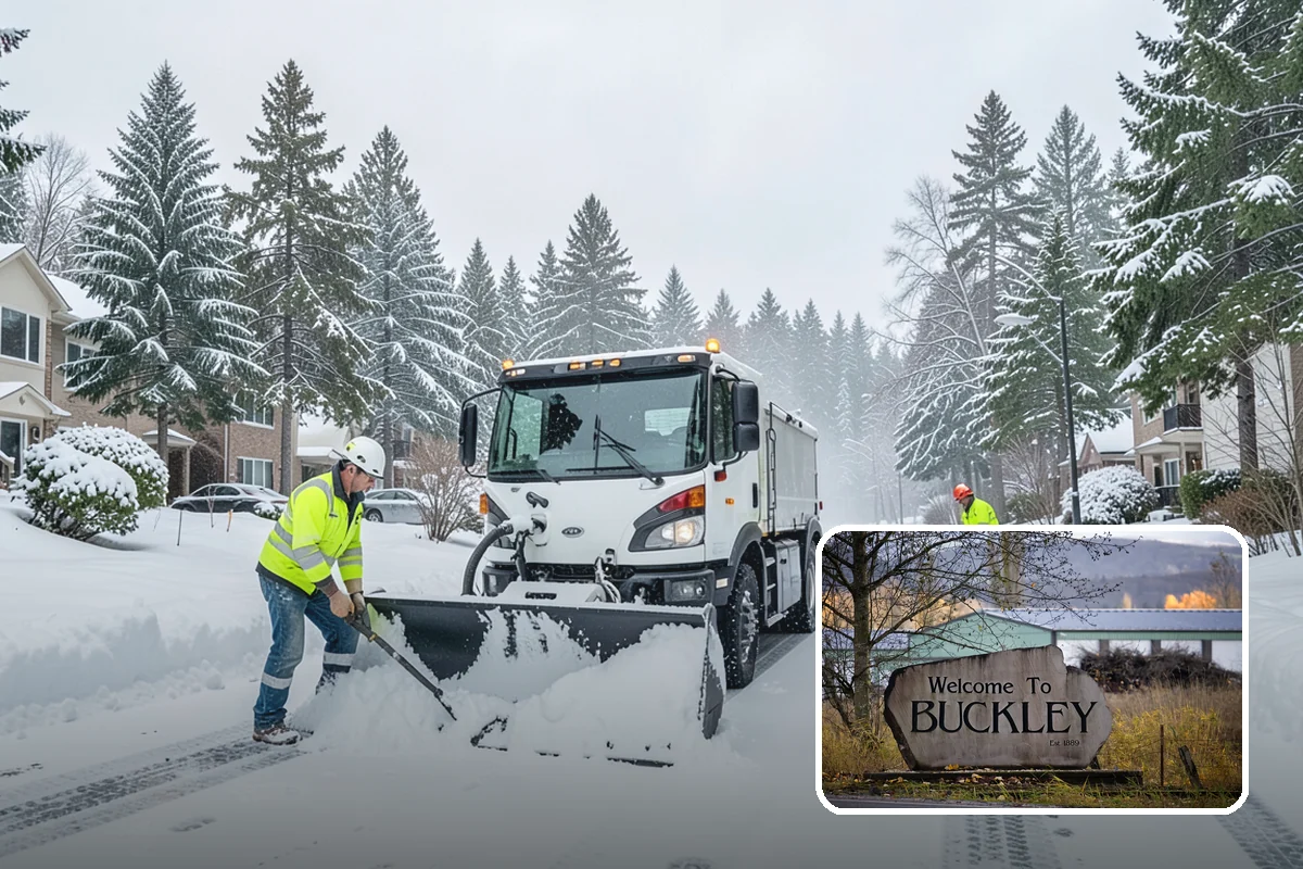 Distribution Center Snow Removal in Buckley, Pierce County, WA - Trailer courts and dock approaches kept clear for 53-foot access