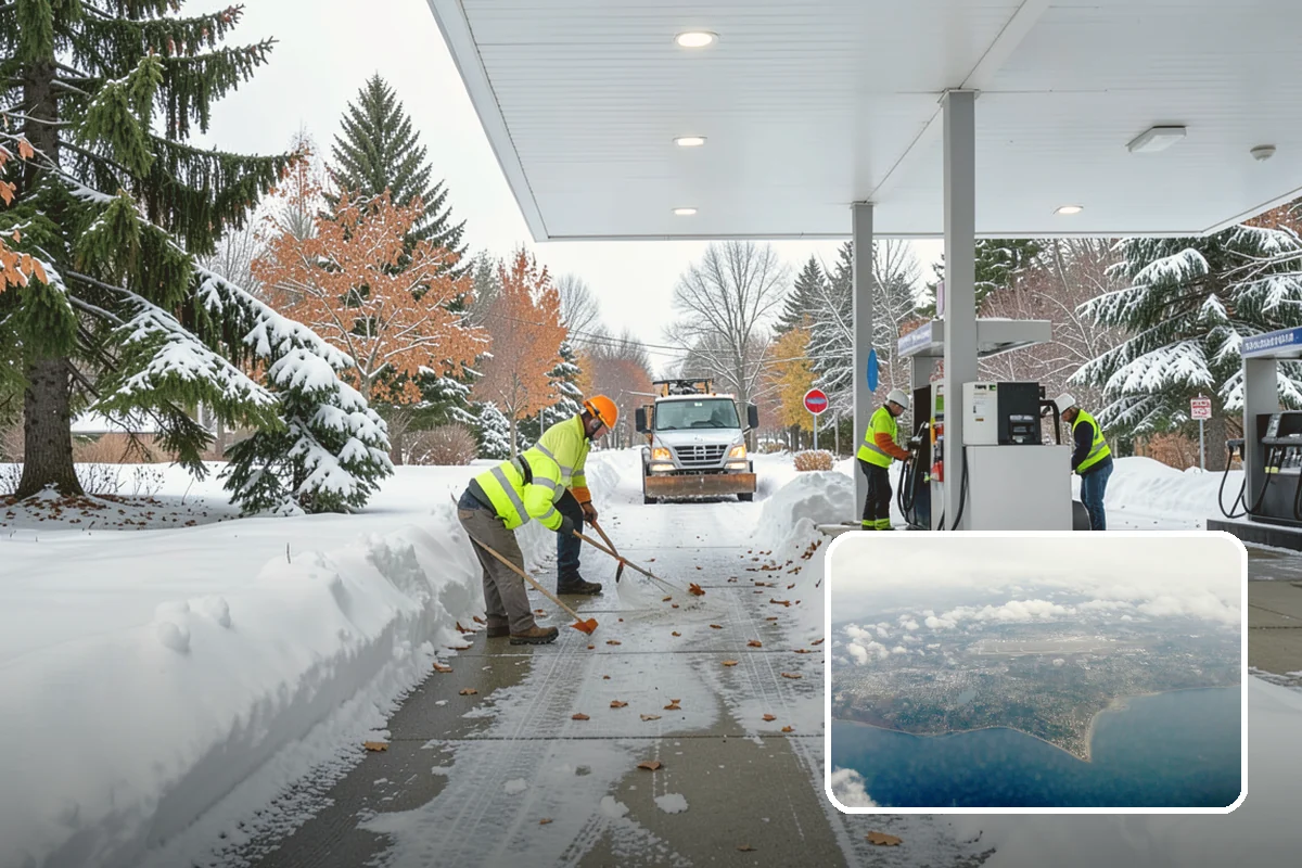 Distribution Center Snow Removal in Burien, King County, WA - Trailer courts and dock approaches kept clear for 53-foot access