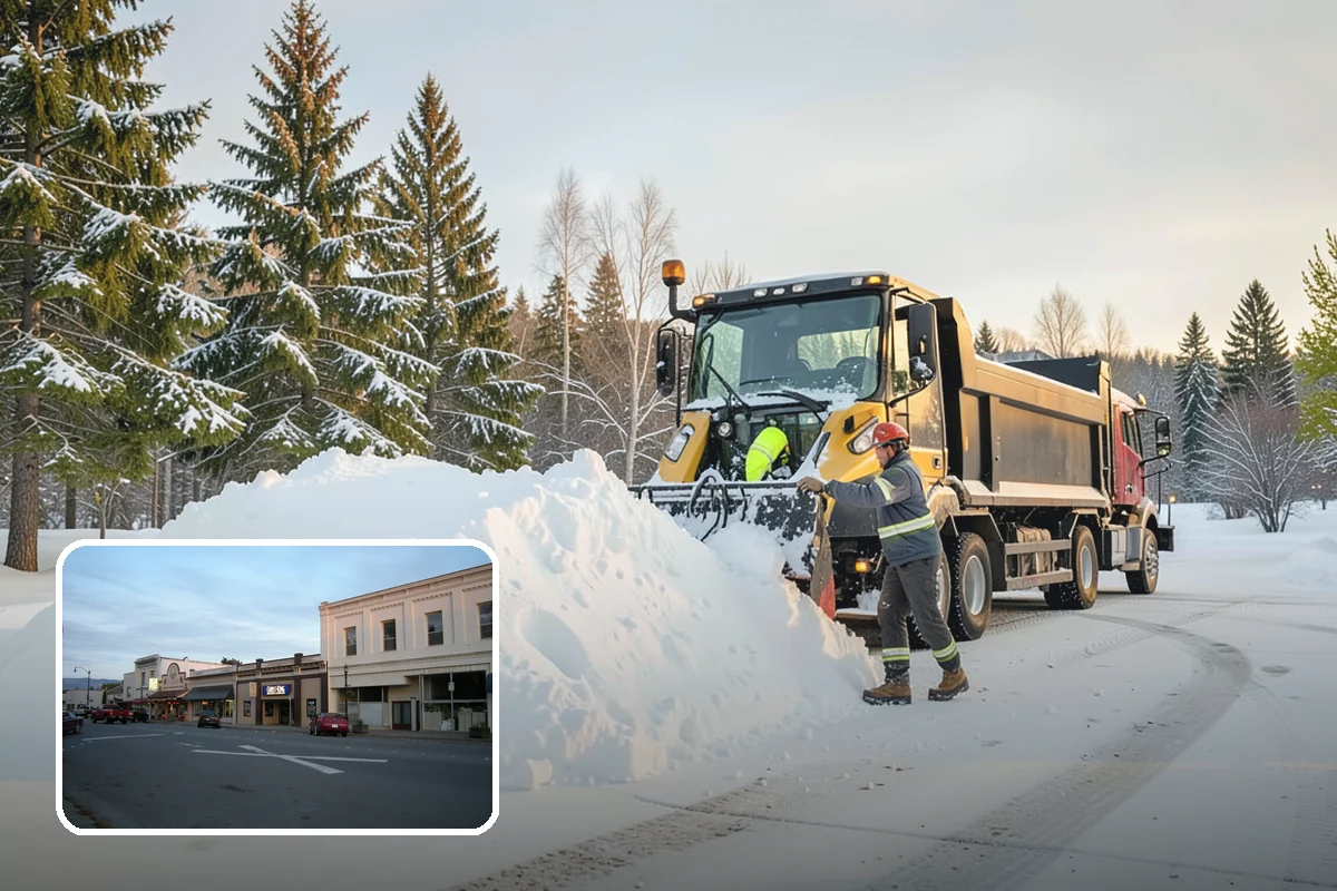 Distribution Center Snow Removal in Burlington, Skagit County, WA - Trailer courts and dock approaches kept clear for 53-foot access