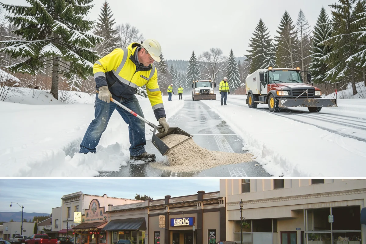 Distribution Center Snow Removal in Burlington, Skagit County, WA - Peak demand runs December through February when lowland cold snaps ice over yards that stayed wet during the day.