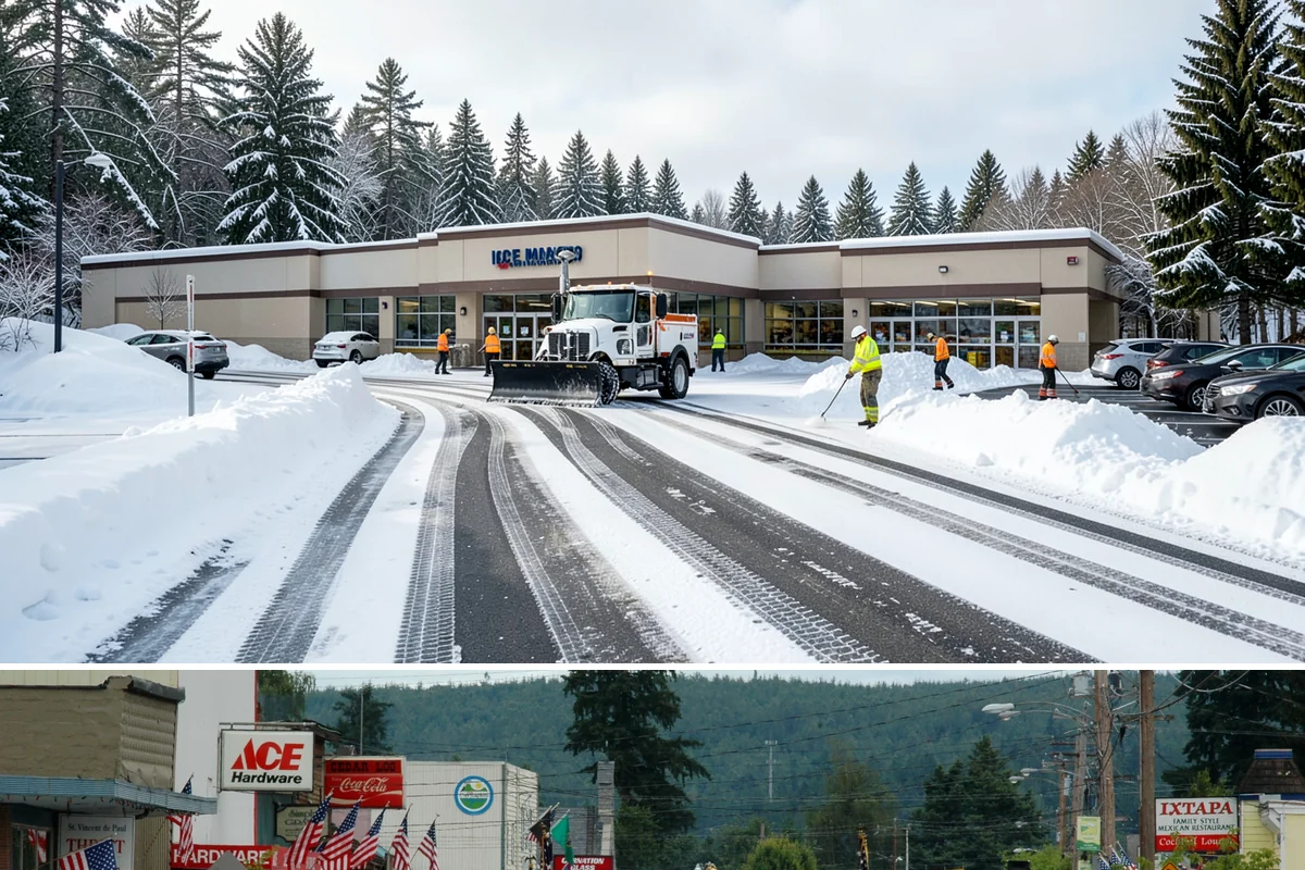 Distribution Center Snow Removal in Carnation, King County, WA - Peak demand runs December through February when lowland cold snaps ice over yards that stayed wet during the day.