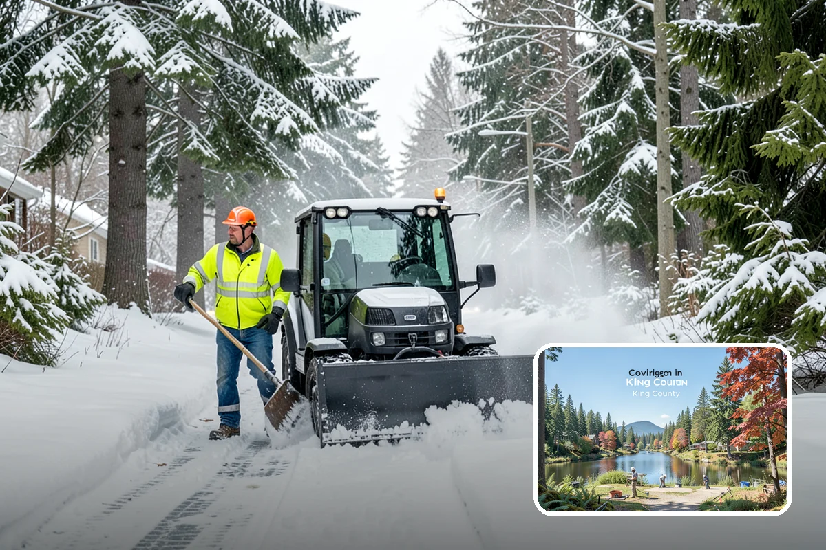 Distribution Center Snow Removal in Covington, King County, WA - Trailer courts and dock approaches kept clear for 53-foot access