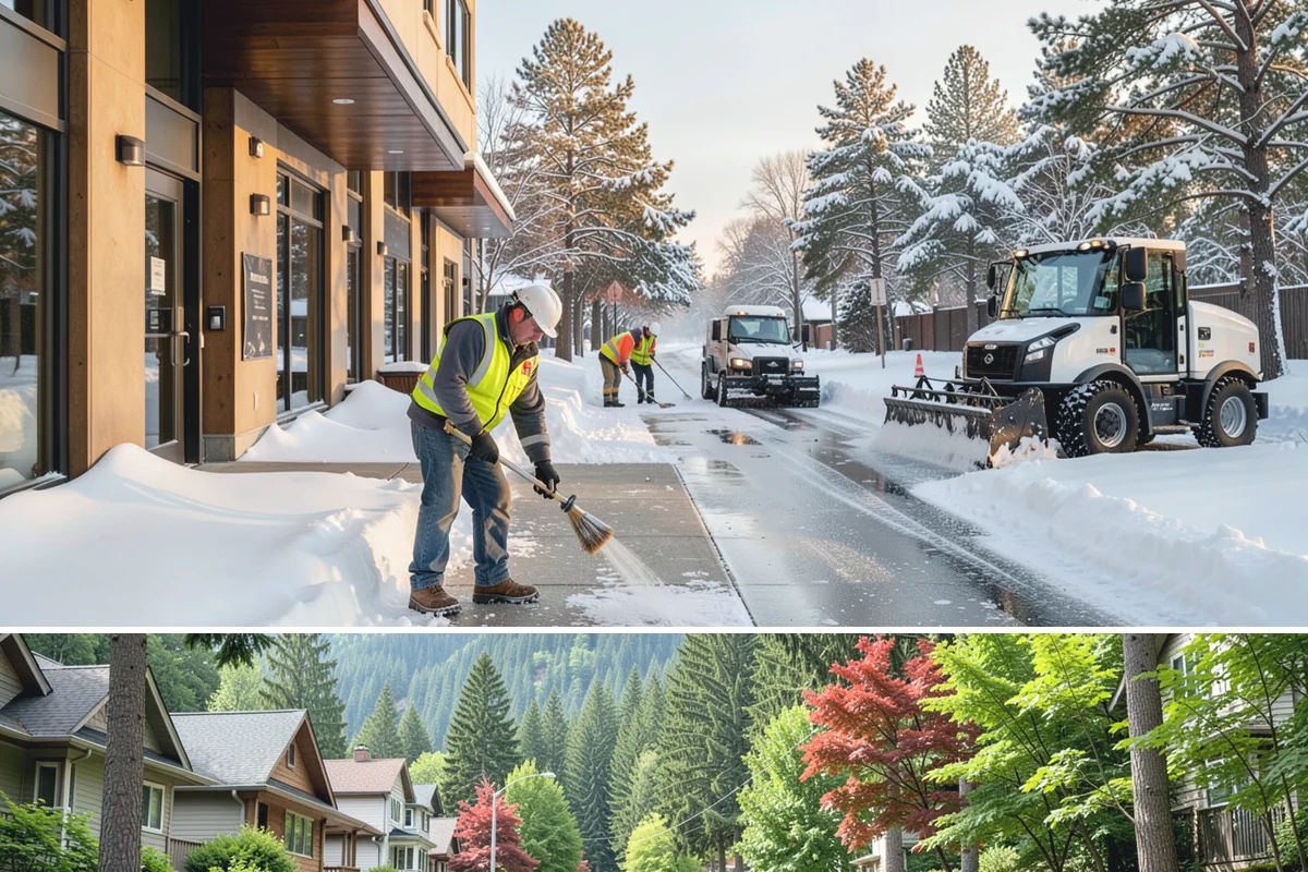 Distribution Center Snow Removal in Darrington, Snohomish County, WA - Peak demand runs December through February when lowland cold snaps ice over yards that stayed wet during the day.