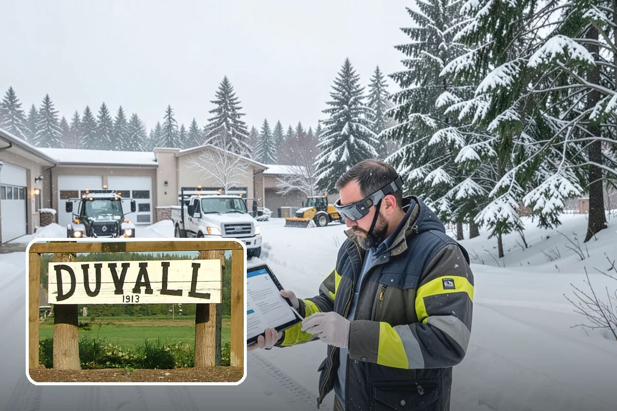 Distribution Center Snow Removal in Duvall, King County, WA - Trailer courts and dock approaches kept clear for 53-foot access