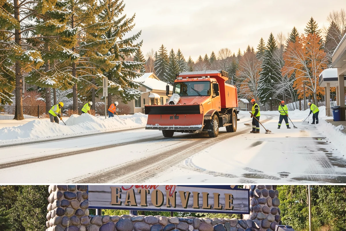 Distribution Center Snow Removal in Eatonville, Pierce County, WA - Peak demand runs December through February when lowland cold snaps ice over yards that stayed wet during the day.