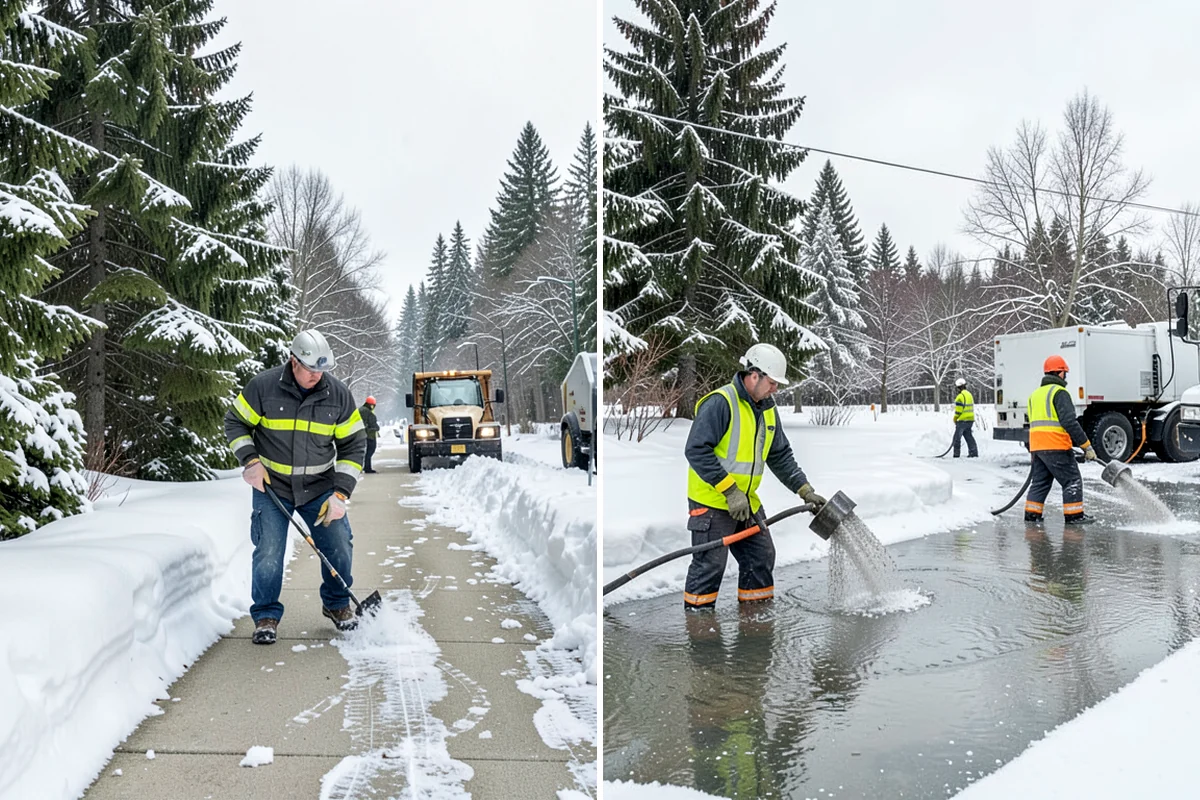 Distribution Center Snow Removal in Enumclaw, King County, WA - Assess yard circulation, dock ramps, and truck grades