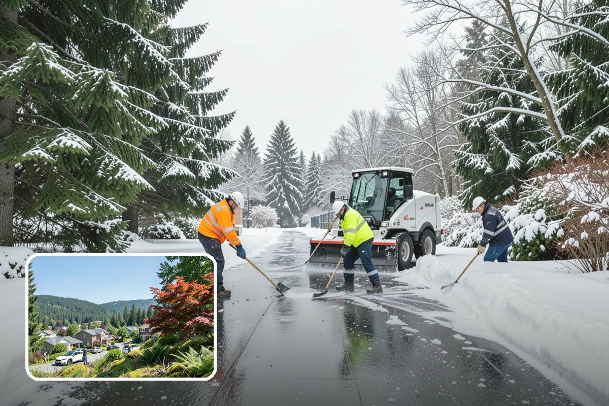 Distribution Center Snow Removal in Index, Snohomish County, WA - Trailer courts and dock approaches kept clear for 53-foot access