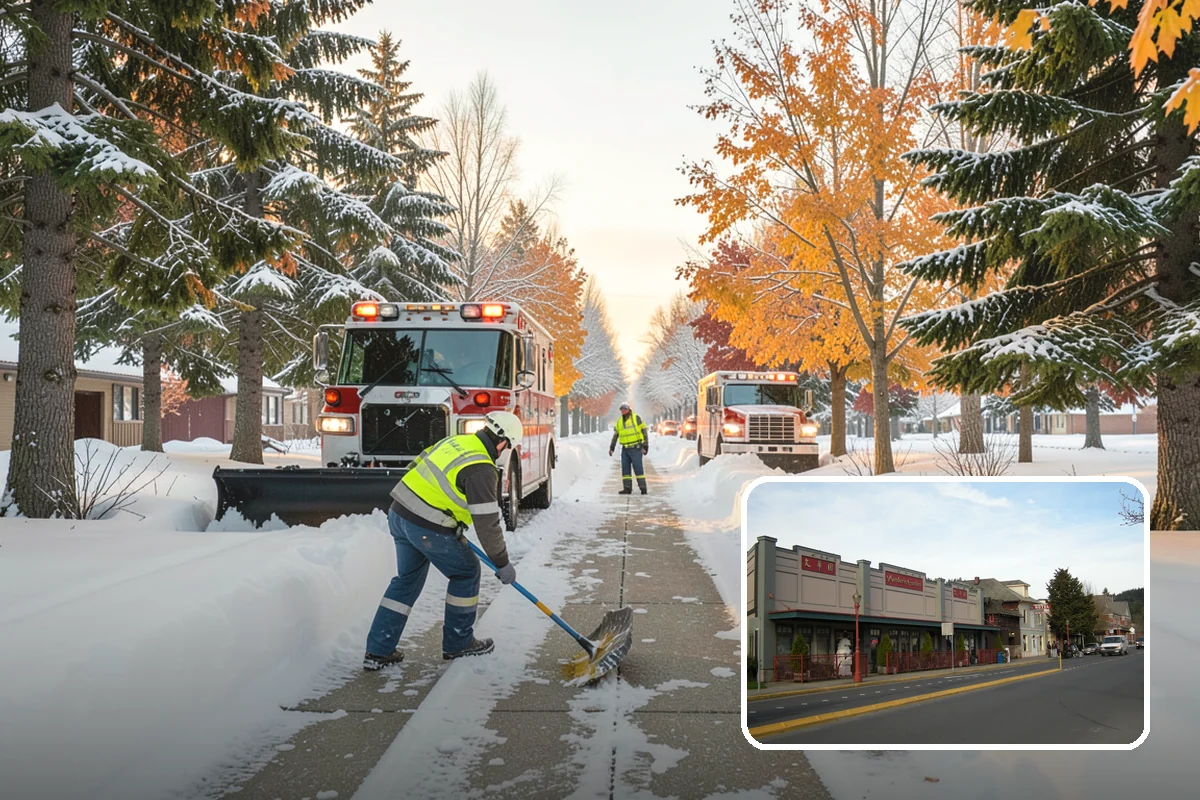Distribution Center Snow Removal in Issaquah, King County, WA - Trailer courts and dock approaches kept clear for 53-foot access