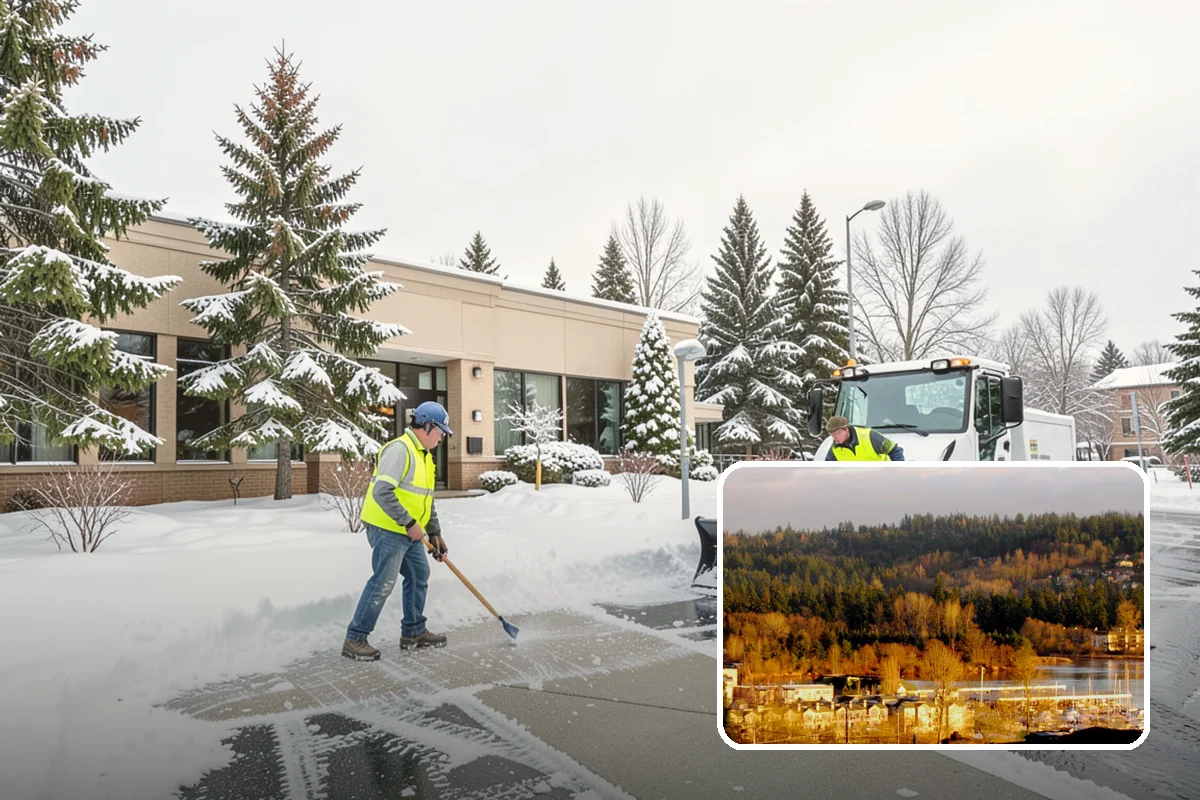Distribution Center Snow Removal in Kenmore, King County, WA - Trailer courts and dock approaches kept clear for 53-foot access