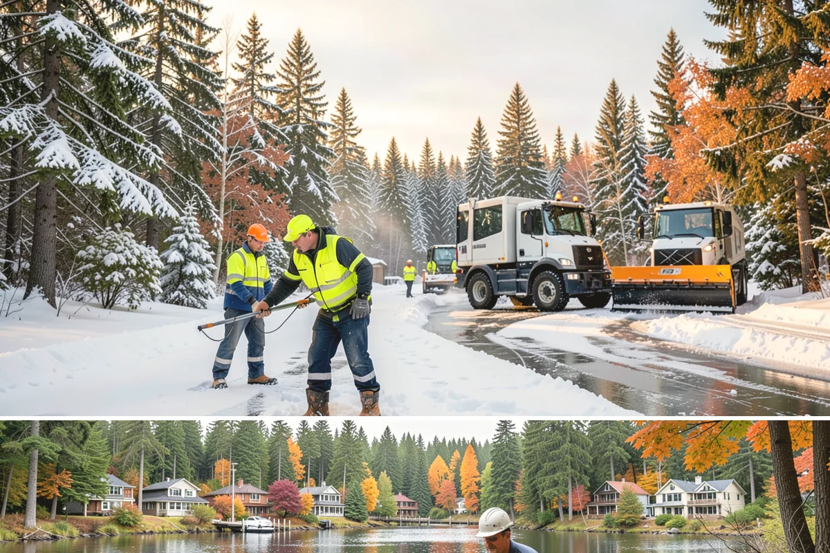 Distribution Center Snow Removal in La Conner, Skagit County, WA - Peak demand runs December through February when lowland cold snaps ice over yards that stayed wet during the day.