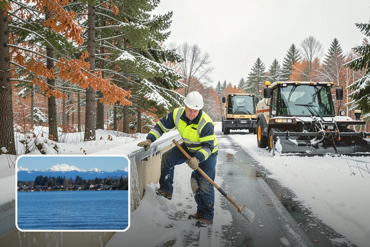 Distribution Center Snow Removal in Lake Stevens, Snohomish County, WA - Trailer courts and dock approaches kept clear for 53-foot access