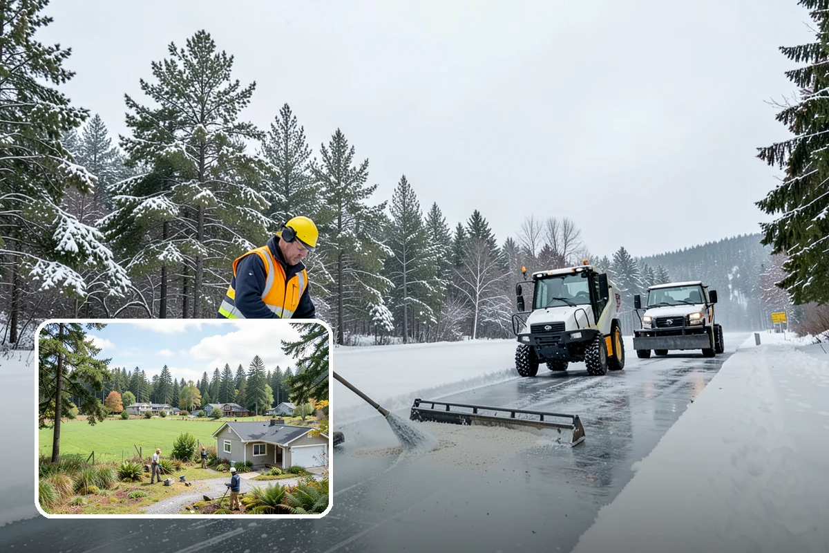 Distribution Center Snow Removal in Lyman, Skagit County, WA - Trailer courts and dock approaches kept clear for 53-foot access