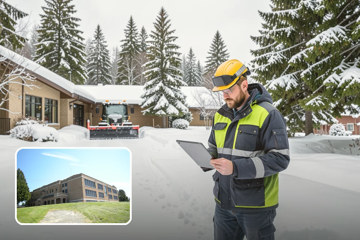 Distribution Center Snow Removal in Maple Valley, King County, WA - Trailer courts and dock approaches kept clear for 53-foot access