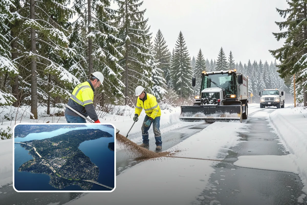 Distribution Center Snow Removal in Mercer Island, King County, WA - Trailer courts and dock approaches kept clear for 53-foot access