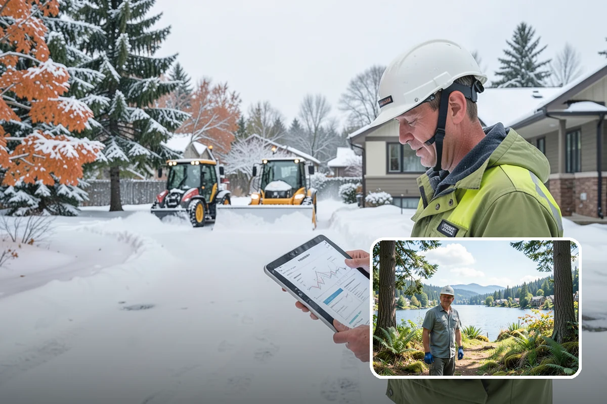 Distribution Center Snow Removal in Milton, King County, WA - Trailer courts and dock approaches kept clear for 53-foot access