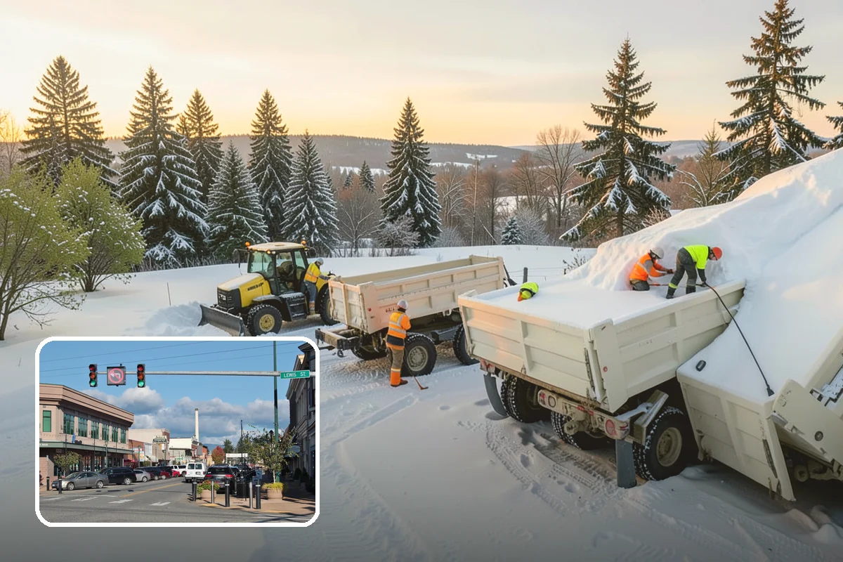 Distribution Center Snow Removal in Monroe, Snohomish County, WA - Trailer courts and dock approaches kept clear for 53-foot access