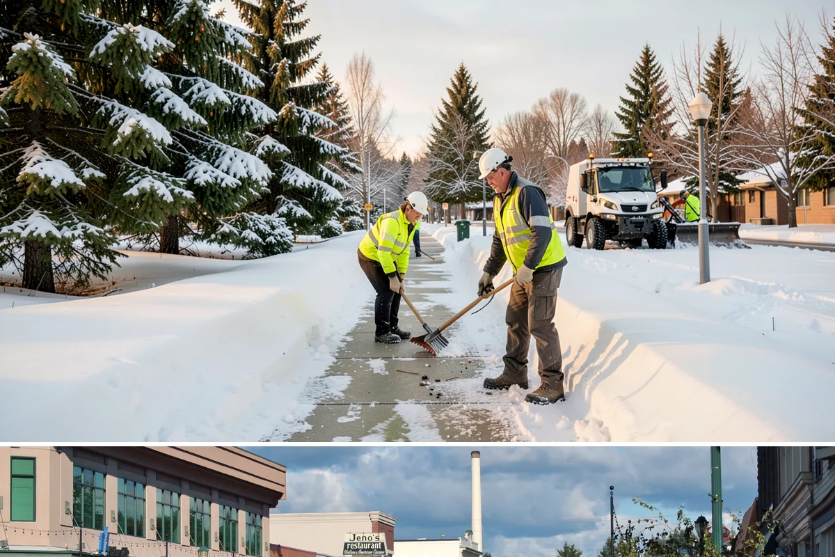 Distribution Center Snow Removal in Monroe, Snohomish County, WA - Peak demand runs December through February when lowland cold snaps ice over yards that stayed wet during the day.