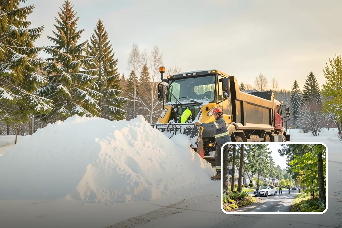 Distribution Center Snow Removal in Normandy Park, King County, WA - Trailer courts and dock approaches kept clear for 53-foot access
