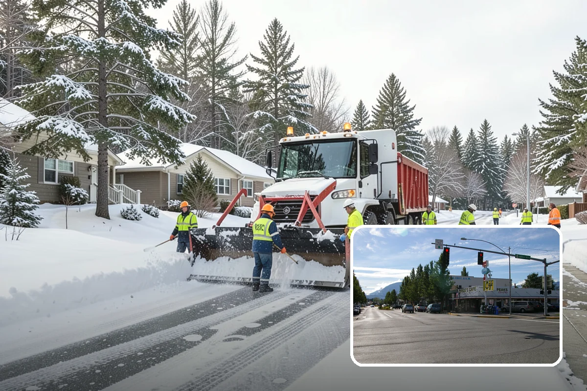 Distribution Center Snow Removal in North Bend, King County, WA - Trailer courts and dock approaches kept clear for 53-foot access