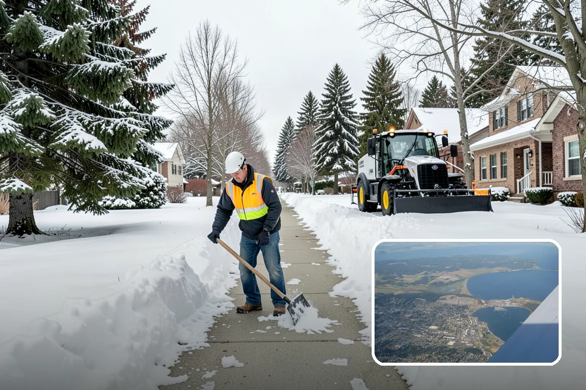 Distribution Center Snow Removal in Oak Harbor, Island County, WA - Trailer courts and dock approaches kept clear for 53-foot access
