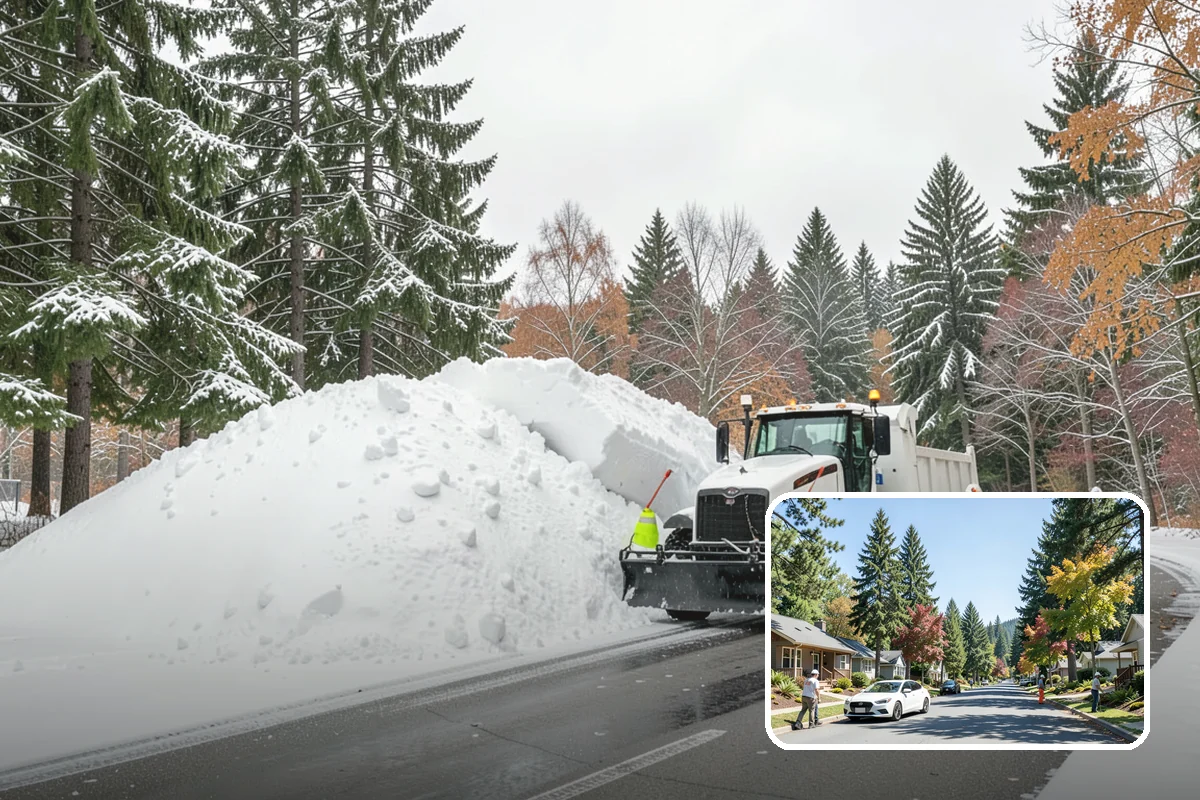 Distribution Center Snow Removal in Orting, Pierce County, WA - Trailer courts and dock approaches kept clear for 53-foot access