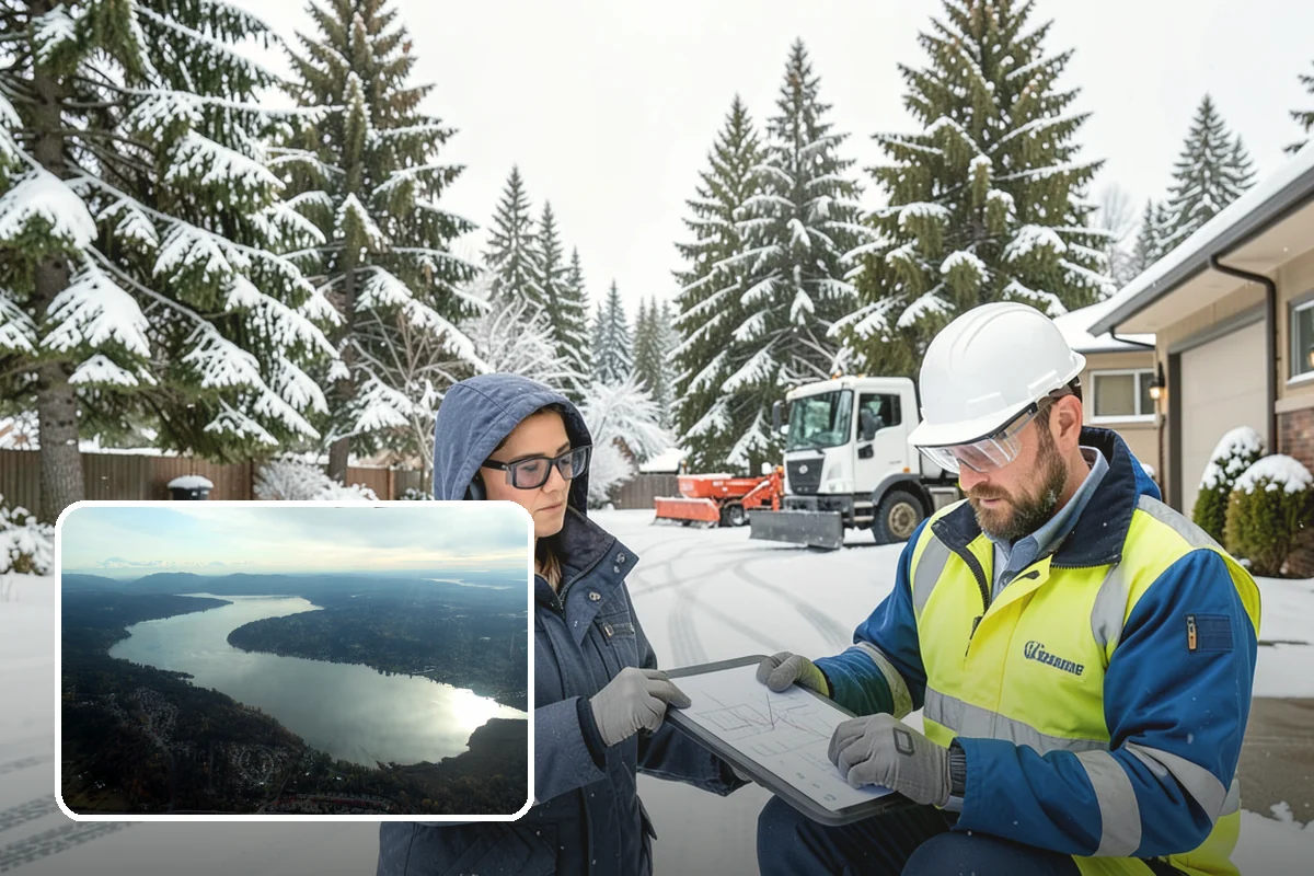 Distribution Center Snow Removal in Sammamish, King County, WA - Trailer courts and dock approaches kept clear for 53-foot access