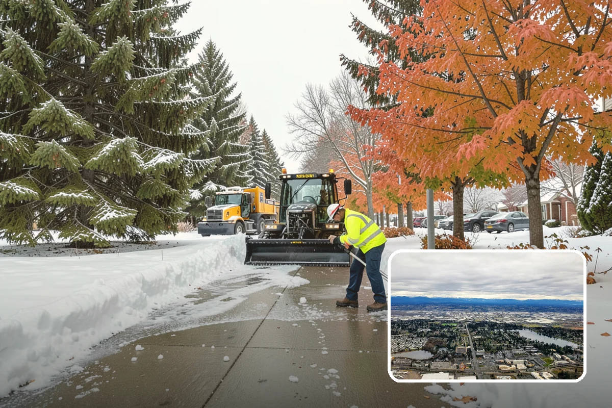 Distribution Center Snow Removal in SeaTac, King County, WA - Trailer courts and dock approaches kept clear for 53-foot access