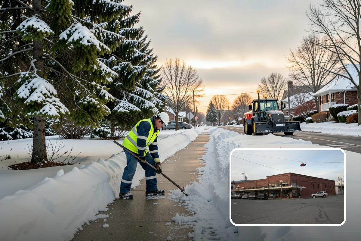 Distribution Center Snow Removal in Sedro-Woolley, Skagit County, WA - Trailer courts and dock approaches kept clear for 53-foot access