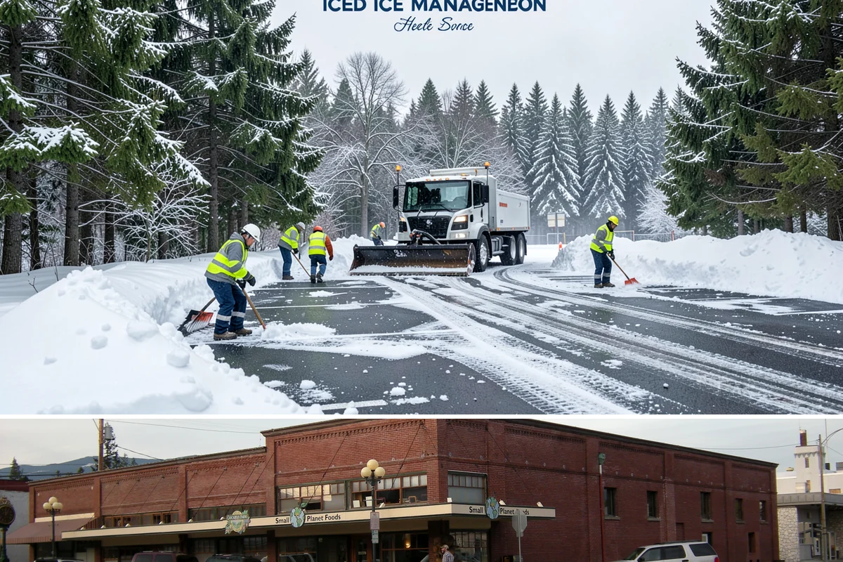 Distribution Center Snow Removal in Sedro-Woolley, Skagit County, WA - Peak demand runs December through February when lowland cold snaps ice over yards that stayed wet during the day.