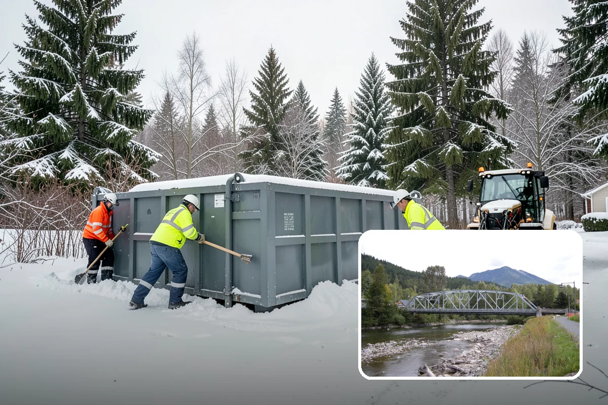 Distribution Center Snow Removal in Skykomish, King County, WA - Trailer courts and dock approaches kept clear for 53-foot access