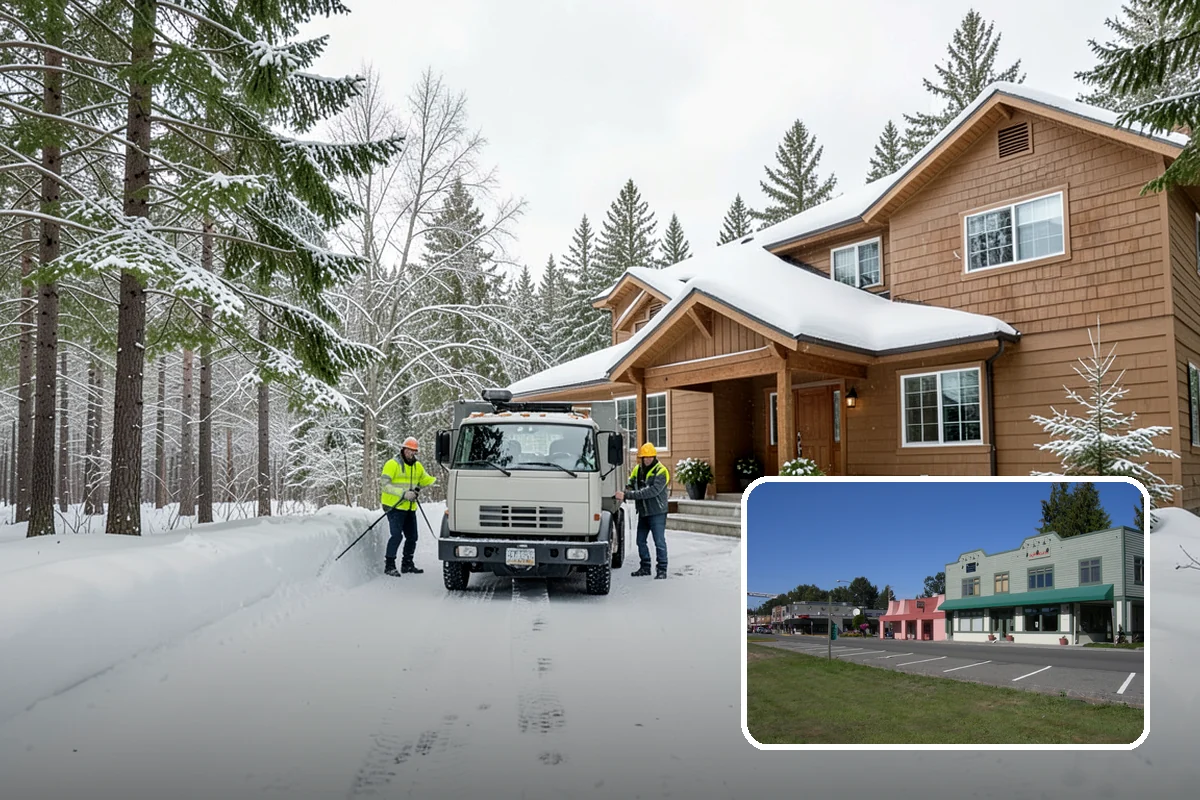 Distribution Center Snow Removal in Snoqualmie, King County, WA - Trailer courts and dock approaches kept clear for 53-foot access